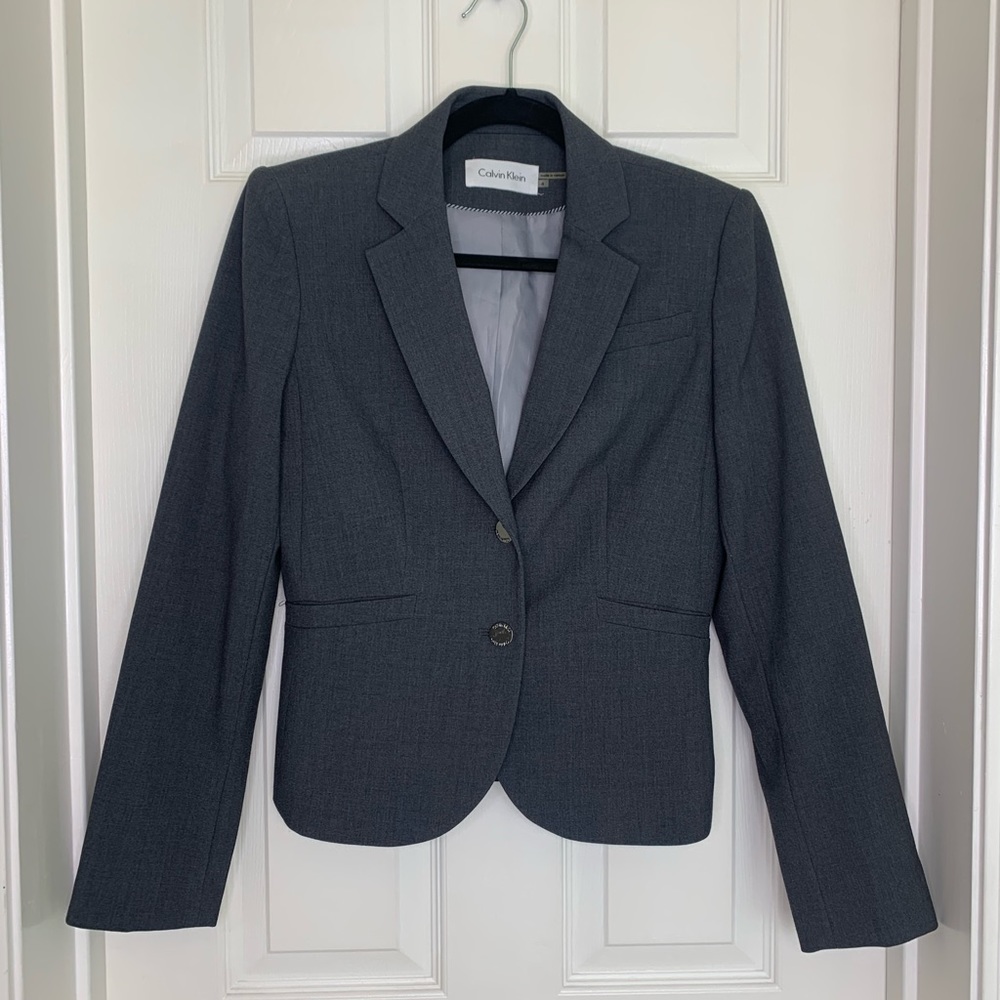 Calvin Klein Lined Jacket/Blazer (Grey)